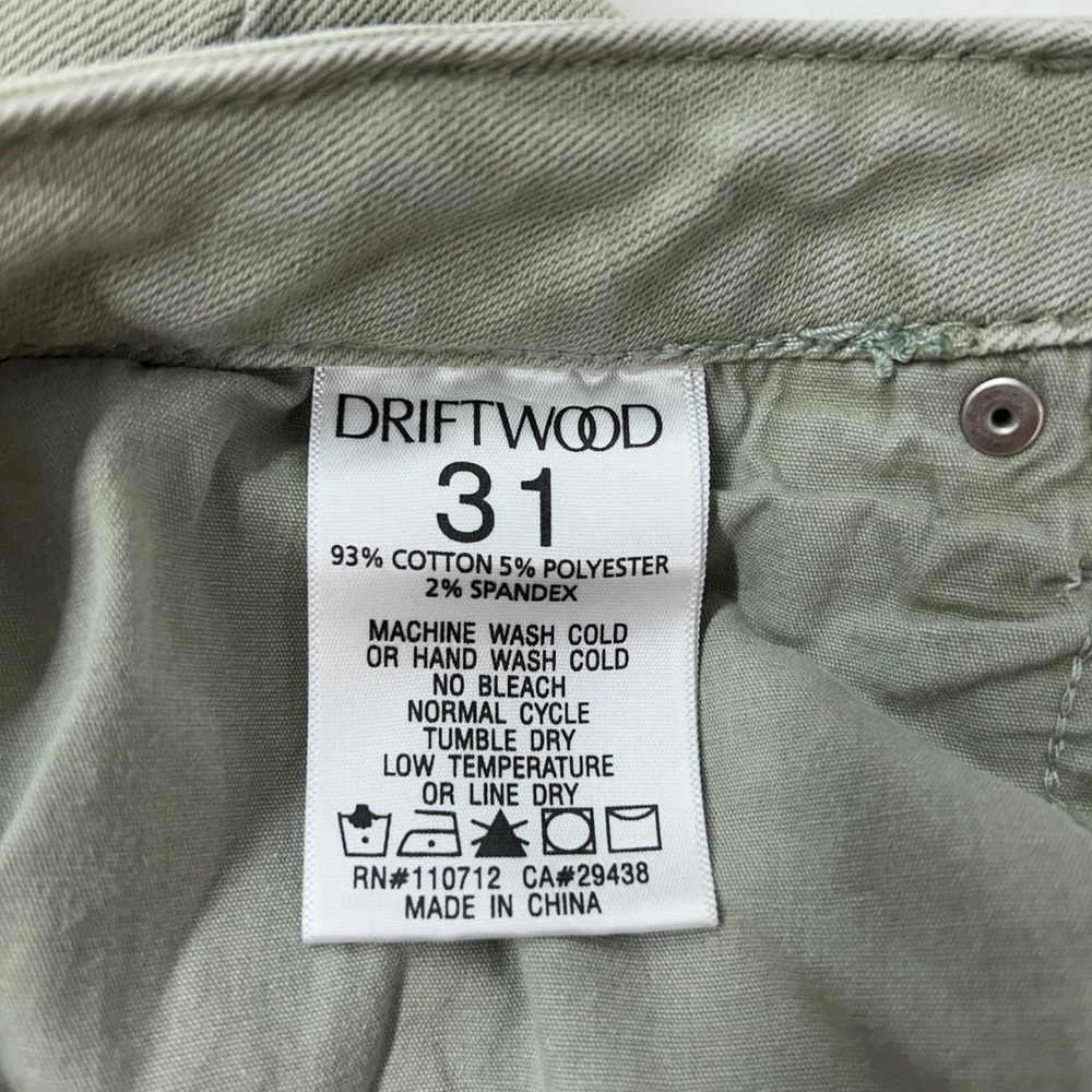 Driftwood Colette Sage Green Embroidered Cuff Crop Jeans Women's 31 Boho - Picture 3 of 11